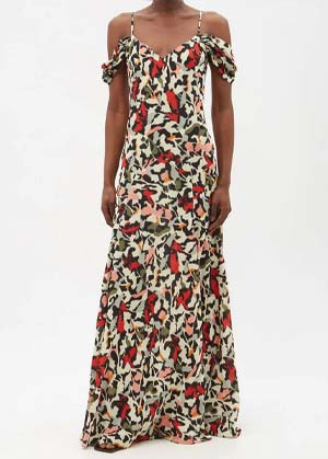 abstract print floral dress