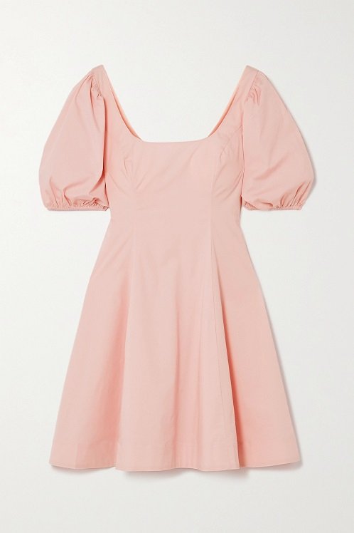 staud pink mini laelia cotton dress mid-summer dresses picks