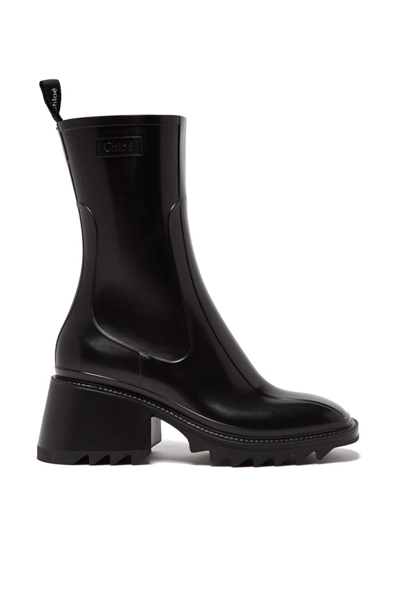 chunky boots chloe rubber black heeled boots