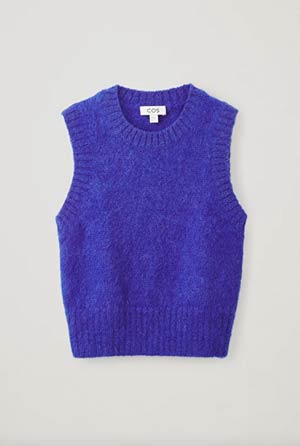 autumn must-haves cobalt blue mohairv-neck vest