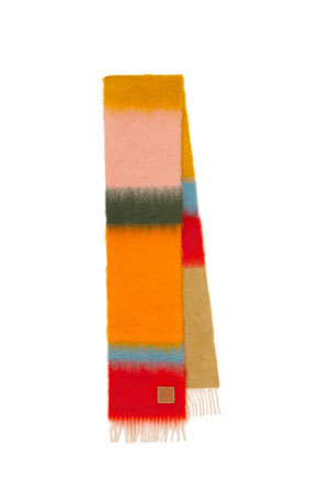 autumn must-haves loewe mohair and wool blend scarf with colourful irregular strips