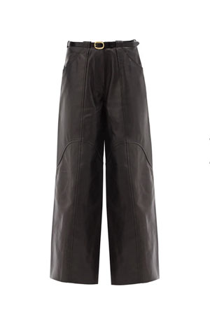 petar petrov wide legged leather trousers with seams over the knee