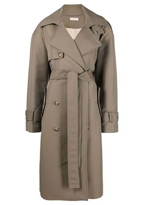 Mannei belted warm grey trench coat