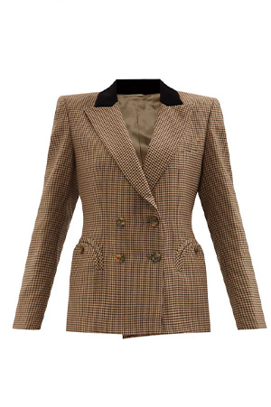 Autumn-Winter trends 2021 houndstooth double-breasted wool blazer