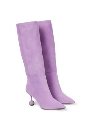 Purple Suede Knee High Boots