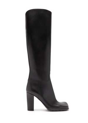 Winter Boot Trends Black Leather Knee-high boots with square toes