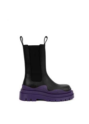 Winter 2022 Boot Trends bottega tire purple rubber sole boots