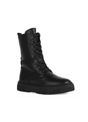 Black classic winter combat boots