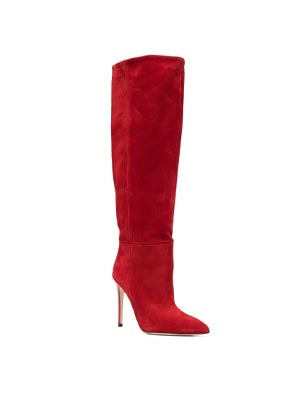 Winter 2022 Boot Trends - red suede knee-high winter boots