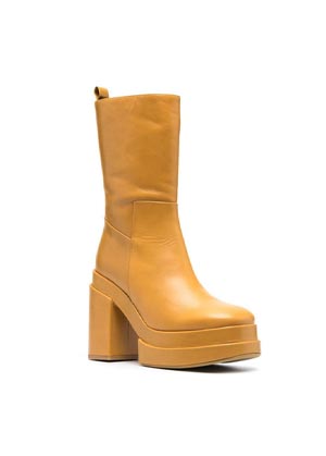 yellow ankle-lenght platform winter boots