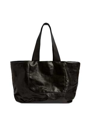 classic black cotto tote with glossy finish