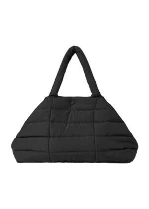 recycled polyester padded black oversized bag