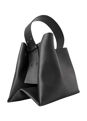 black leather oversized bag