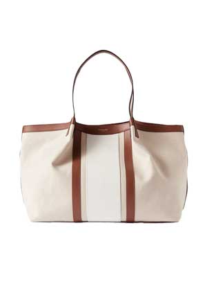 large canvas and leather tote