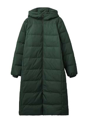 puffer coat trends 2022 dark green long puffer coat with the hood