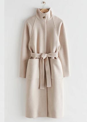 off-white elegant belted wool coat