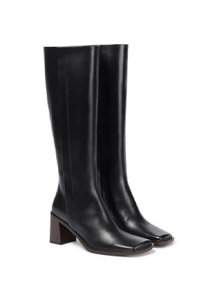 the row high square toed boot on heel