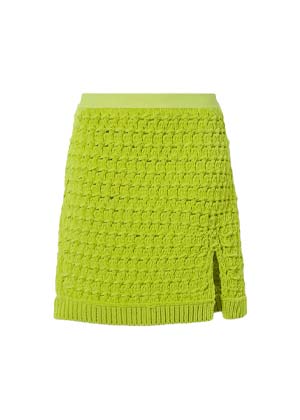 Bottega Veneta Knitted Lime Mini Skirt