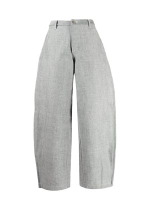 Low-rise wool-blend Grey Trousers with tapered legs